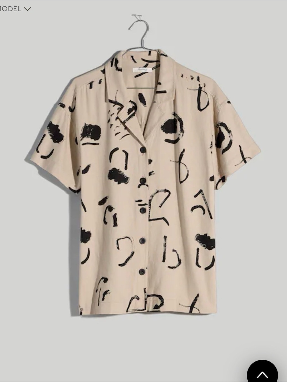 Madewell x Caroline Z Hurley Camp shirt in Abstract Alpha